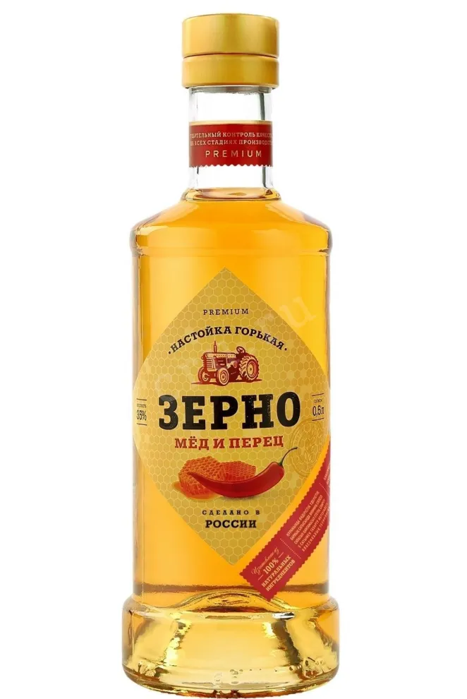 Настойка Зерно горькая  Мёд и Перец  0.5 л