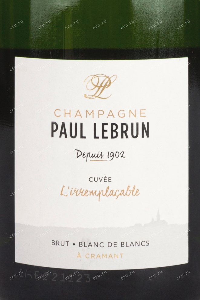 Этикетка Paul Lebrun L'Irremplacable Blanc De Blancs 2017 0.75 л
