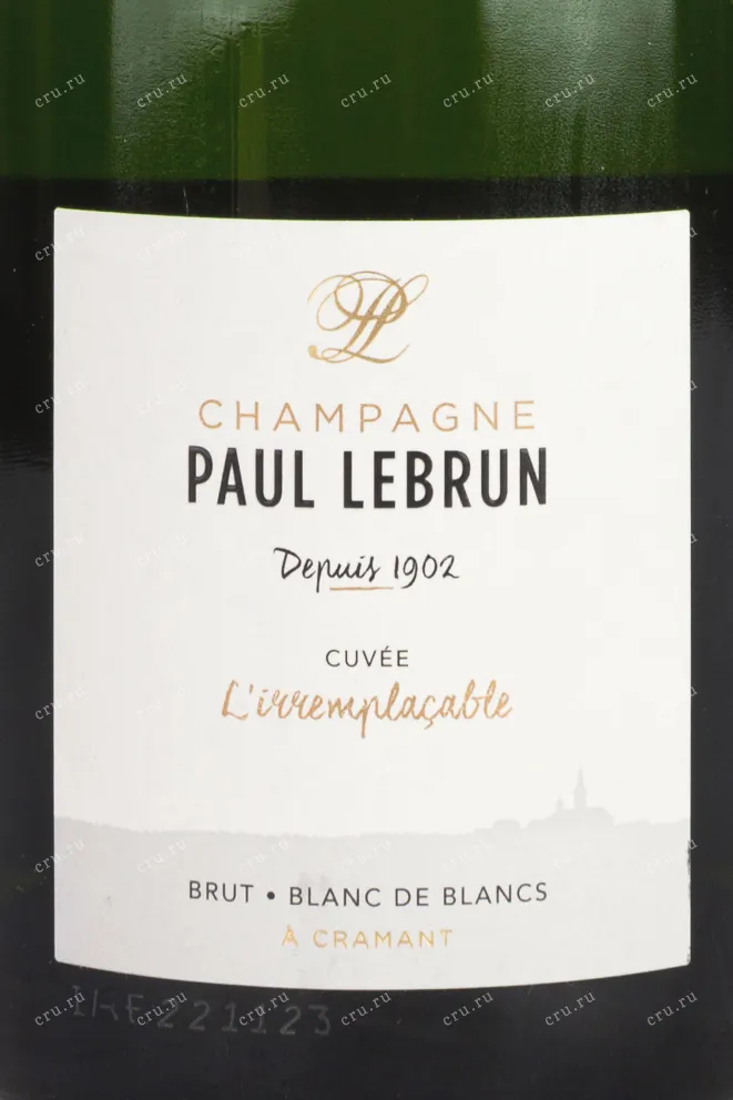 Этикетка Paul Lebrun L'Irremplacable Blanc De Blancs 2017 0.75 л