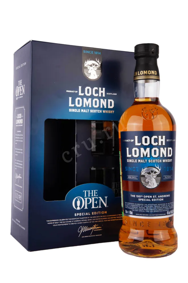 Виски Loch Lomond 150th The Open Special Edition Single Malt in gift box + 2 glasses  0.7 л