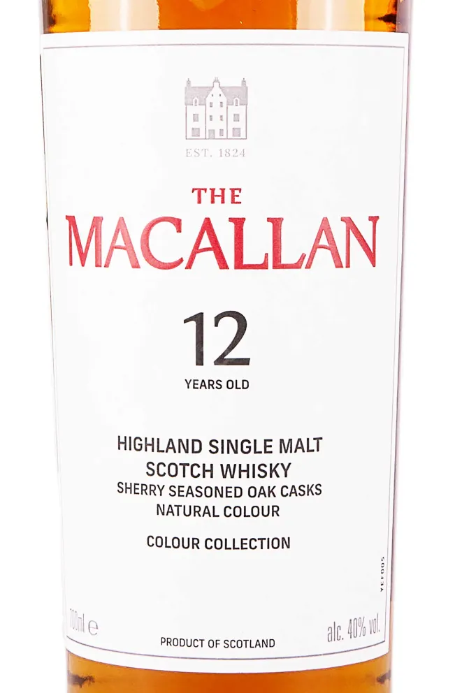 Этикетка Macallan Colour Collection 12 years old gift box 0.7 л