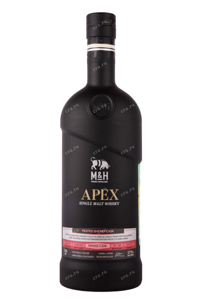 Бутылка M&H Apex Peated Sherry Cask in gift box 0.7 л