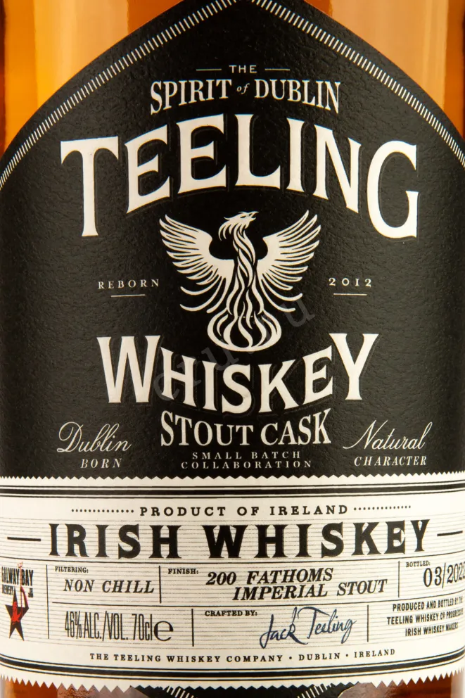 Этикетка Teeling Stout Cask Small Batch Collaboration 0.7 л