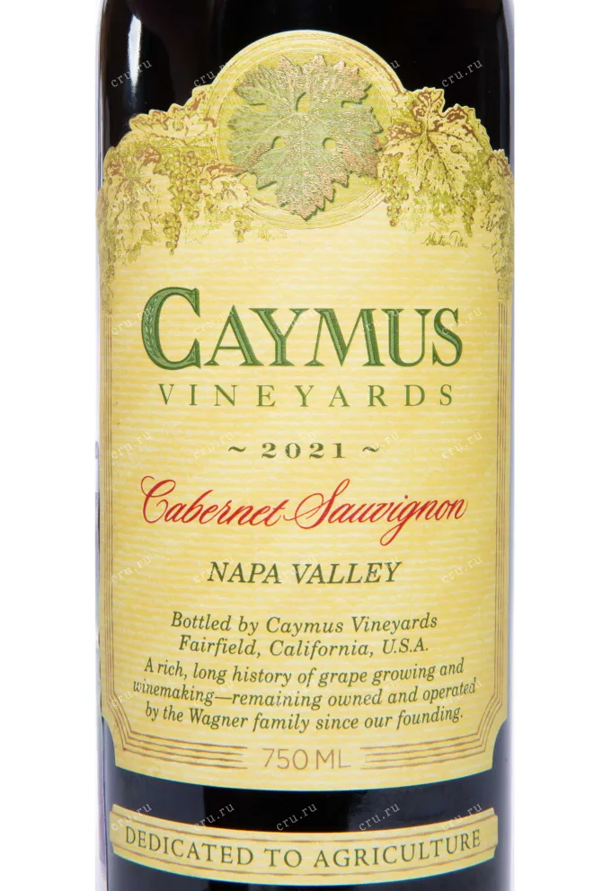 Этикетка Caymus Cabernet Sauvignon Napa Valley 2021 0.75 л