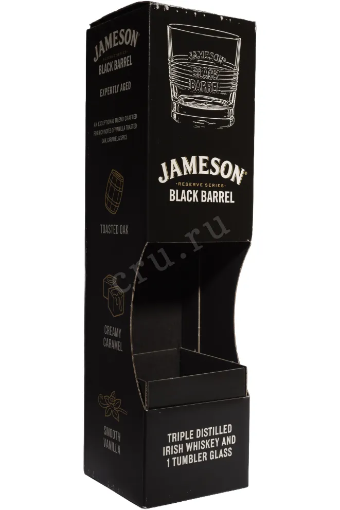 Подарочная коробка Jameson Black Barrel in gift box with 1 glass 0.7 л