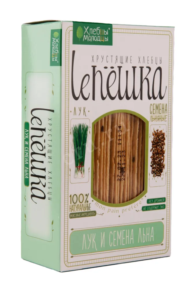 Хлебцы Молодцы хрустящие Лепёшка лук и семена льняные 150 г