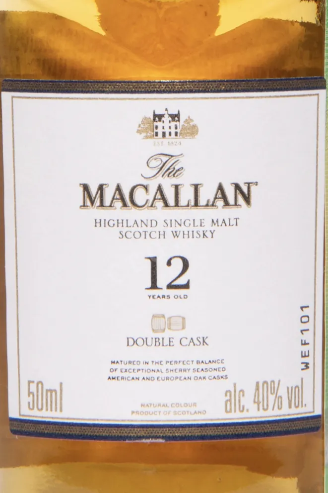 Этикетка Macallan 12 Years Old Double Cask in gift box 0.05 л