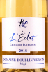 Этикетка LEclat Domaine Houblin-Vernin Cremant de Bourgogne 2018 0.75 л