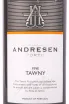 Этикетка Andresen Fine Tawny 2021 0.75 л