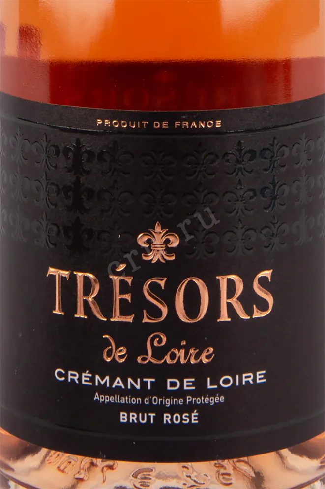 Этикетка Tresors De Loire Brut Rose gift box 2018 0.75 л