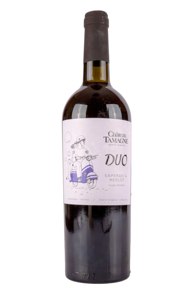 Вино Шато Тамань Дуо красное полусладкое 2023 0.75 л