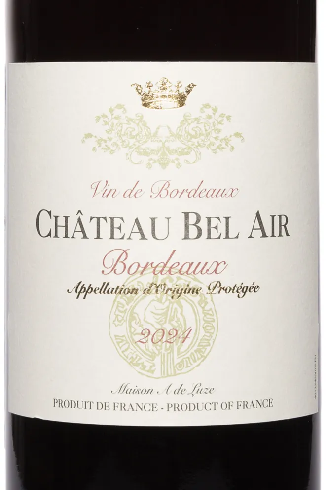Этикетка Chateau Bel Air 2024 0.75 л