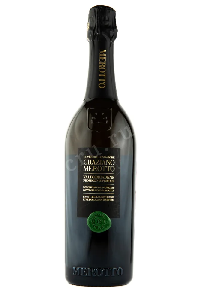 Игристое вино Cuvee del Fondatore Graziano Merotto Brut Millesimato Valdobbiadene 2018 0.75 л