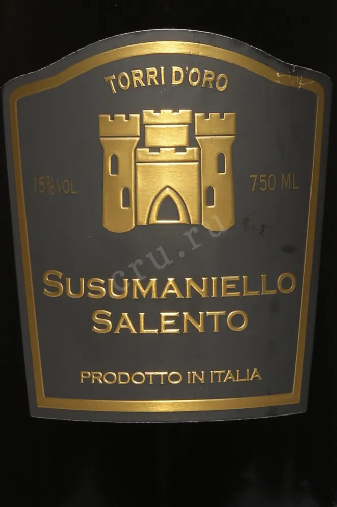 Этикетка Torri d'Oro Susumaniello Salento 2022 0.75 л