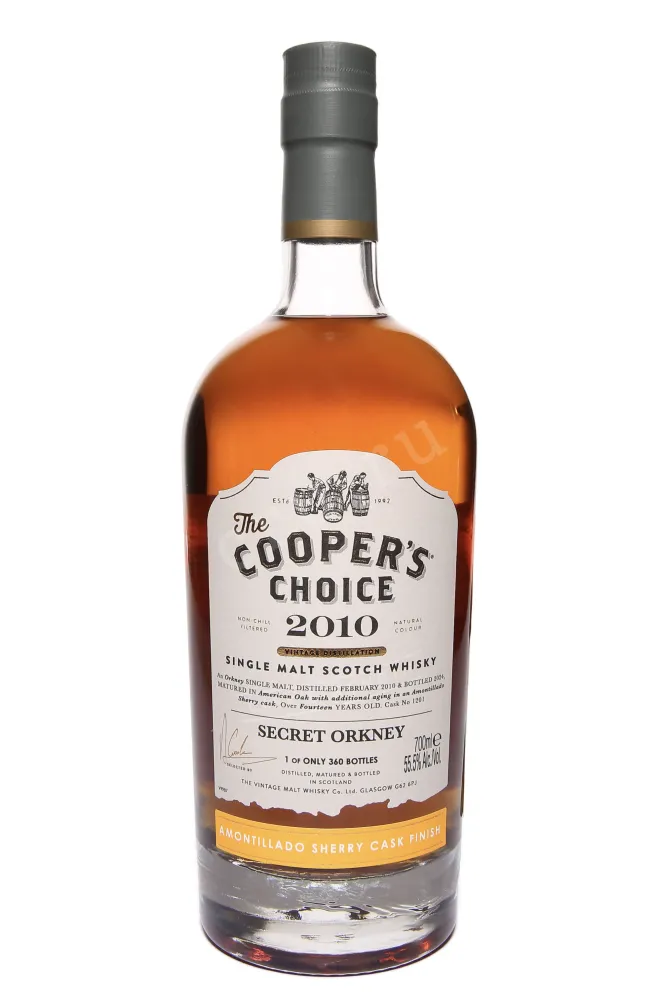 Бутылка The Cooper's Choice Secret Orkney Amontillado Sherry Cask Finish in gift box 2010 0.7 л