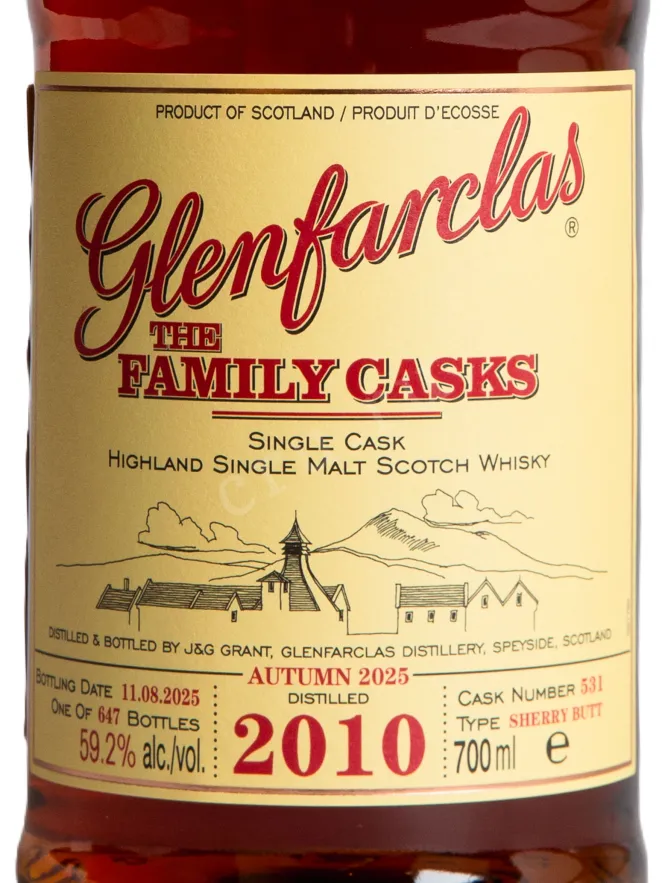 Этикетка Glenfarclas Family Casks 2010 2000 0.7 л