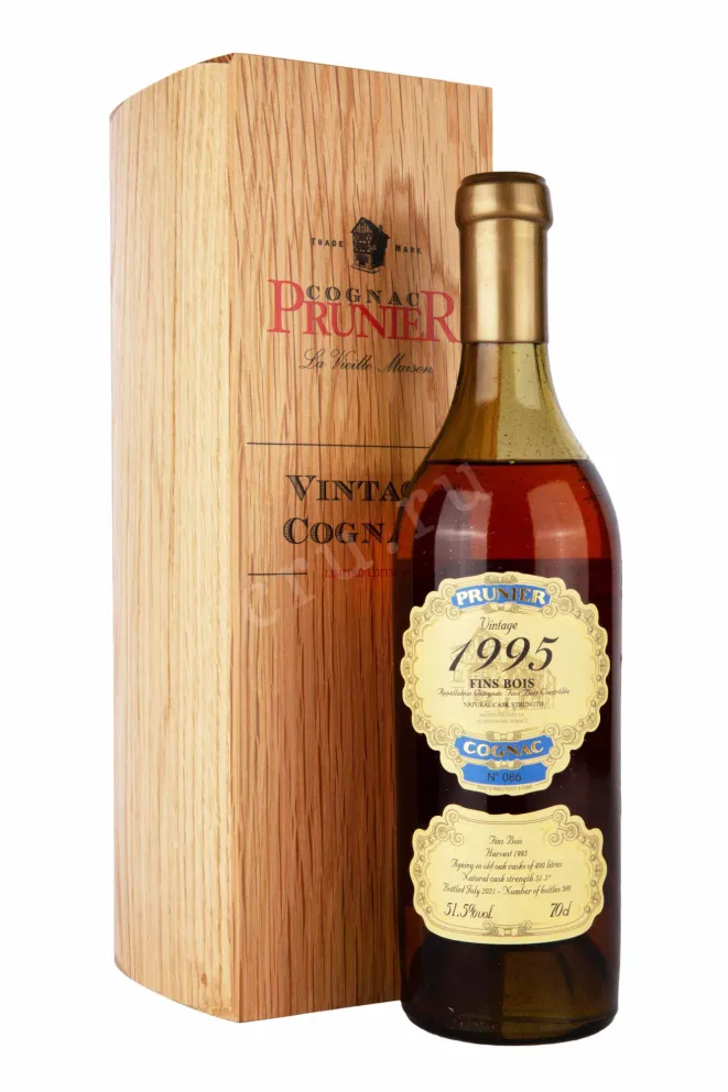 Коньяк Prunier Fins Bois Vintage in Wooden Box 1995 0.7 л