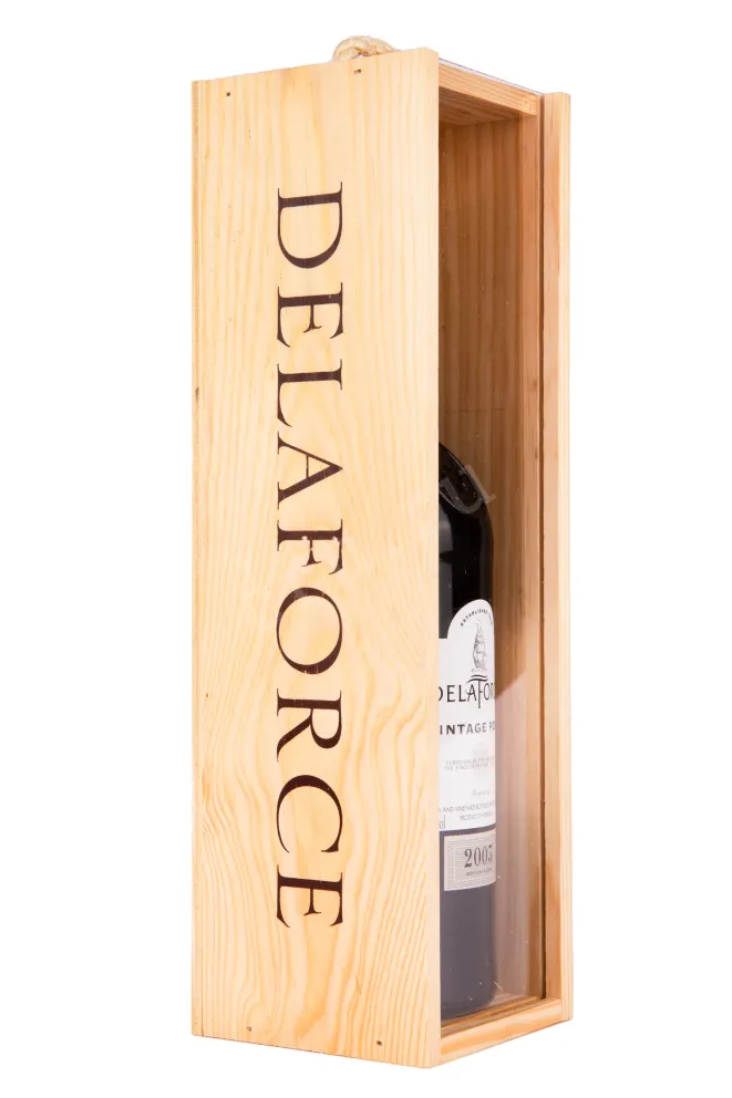 Бутылка в коробке портвейна Делафорс Винтаж в подарочной коробке 2003 0.75 л