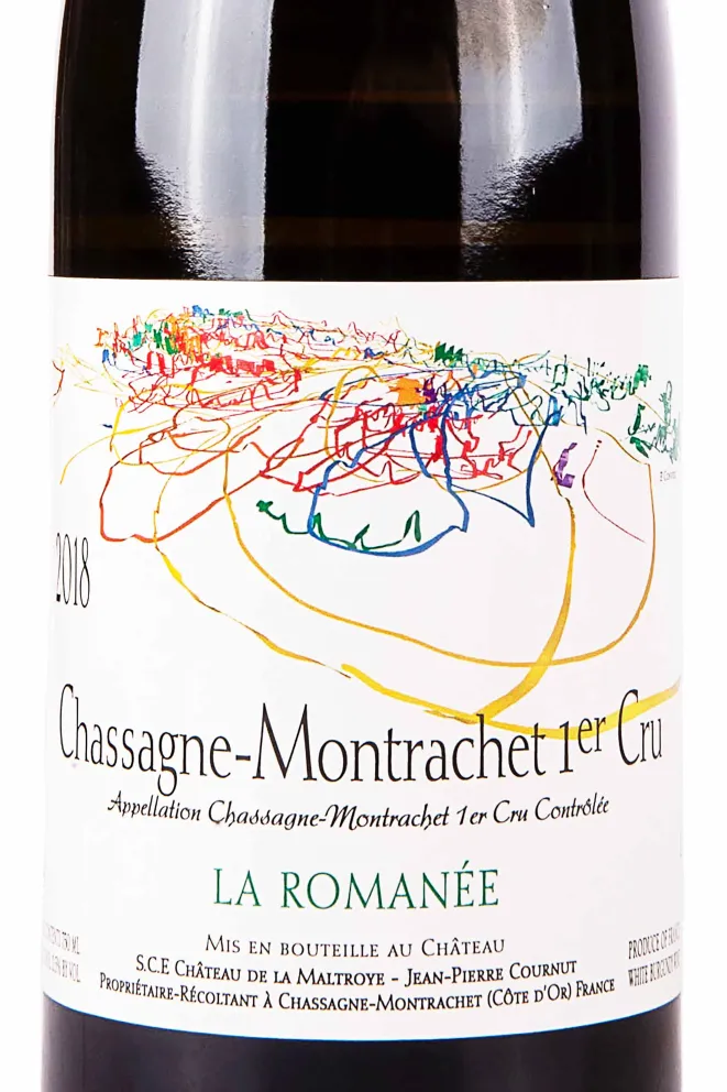 Этикетка Chassagne Montrachet 1er Cru La Romanee 2018 0.75 л