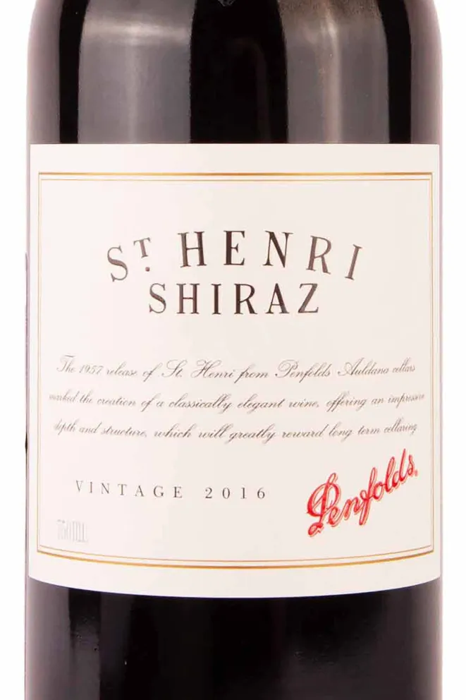 Этикетка Penfolds St Henri Shiraz in gift box 2016 0.75 л