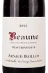 Этикетка Arnaud Baillot Beaune Montrevenots 2021 0.75 л
