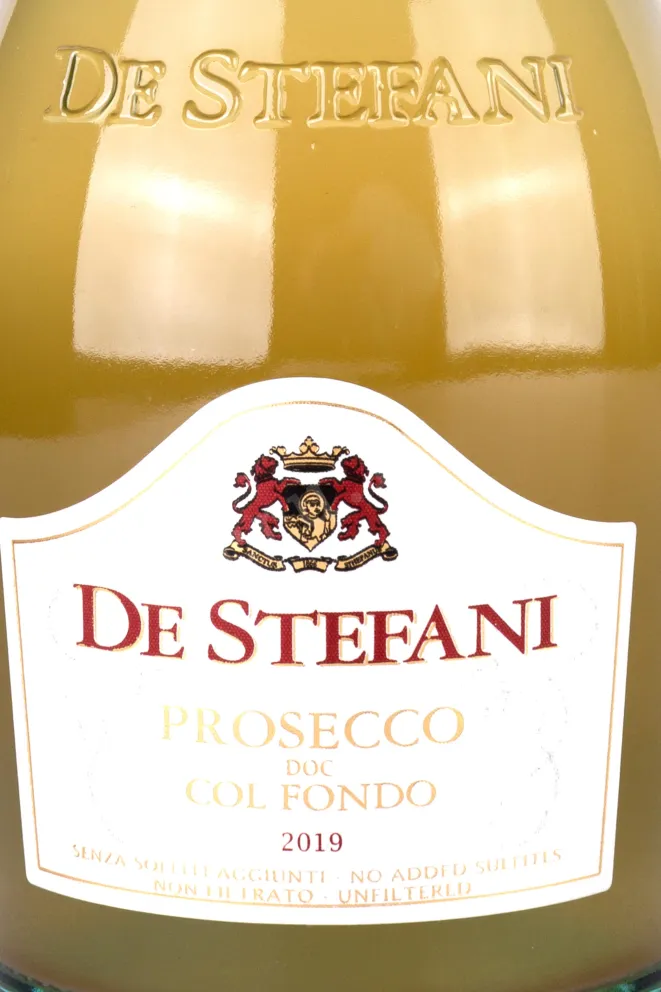 Этикетка De Stefani Prosecco Col Fondo 2019 0.75 л