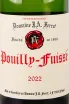 Этикетка Domaine J.A. Ferret Pouilly-Fuisse 2022 0.75 л