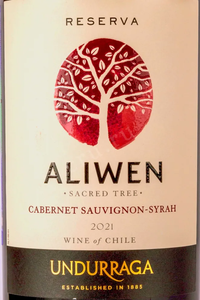Этикетка Aliwen Cabernet Sauvignon-Syrah Reserva 2020 0.75 л