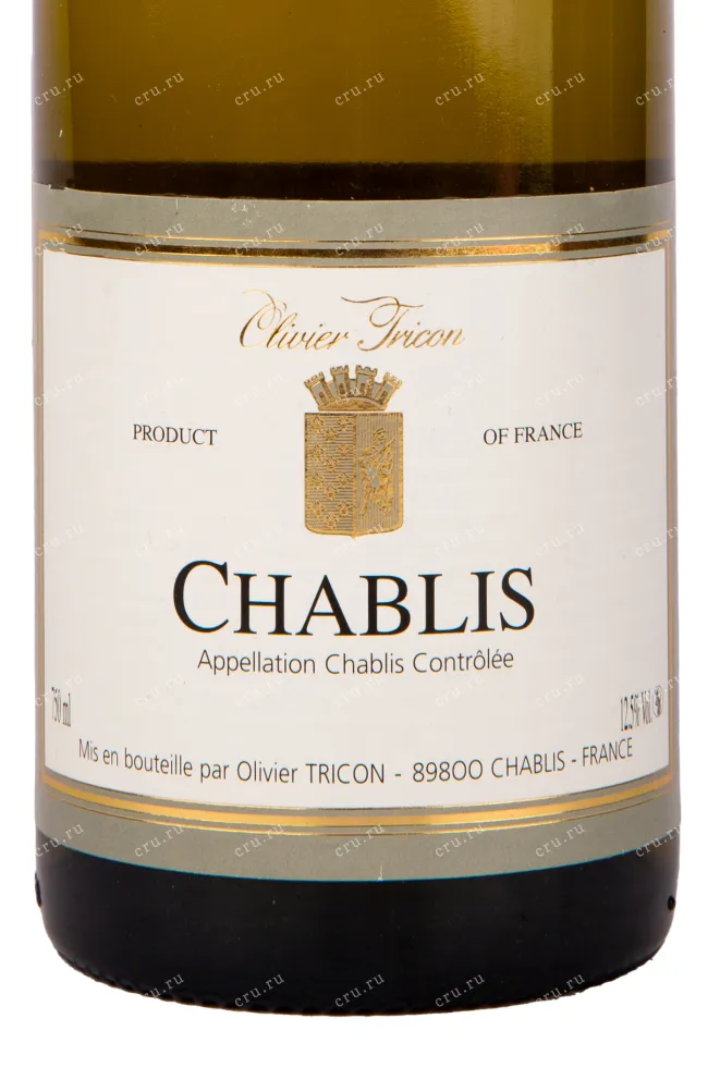 Этикетка вина Olivier Tricon Chablis 2019 0.75 л