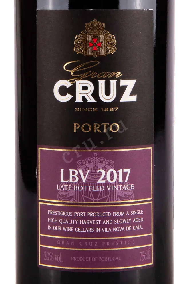 Этикетка Gran Cruz Late Porto Bottled Vintage 2017 0.75 л
