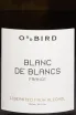Этикетка Oddbird Blanc de Blancs 2023 0.75 л