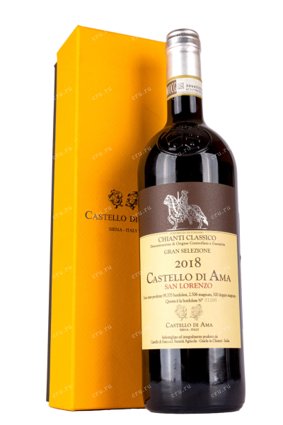 Вино Castello di Ama Chianti Classico Gran Selezione San Lorenzo gift box 2018 0.75 л