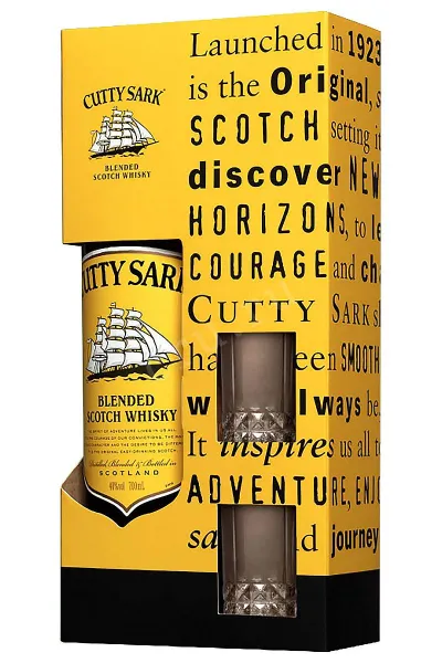Виски Cutty Sark Original in gift box with glasses  0.7 л