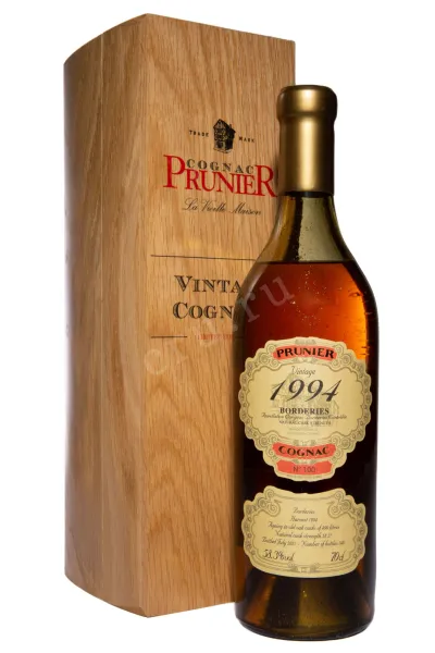 Коньяк Prunier Vintage 1994 Borderies AOC in wooden box 1994 0.7 л