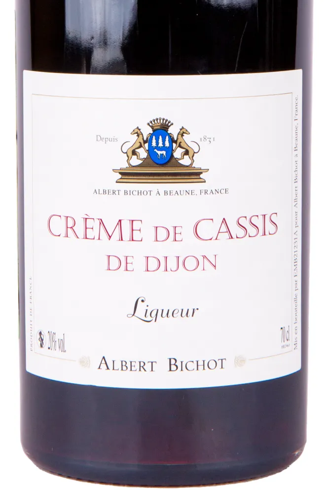 Этикетка ликера Альбер Бишо Крем де Кассис 0.7 л
