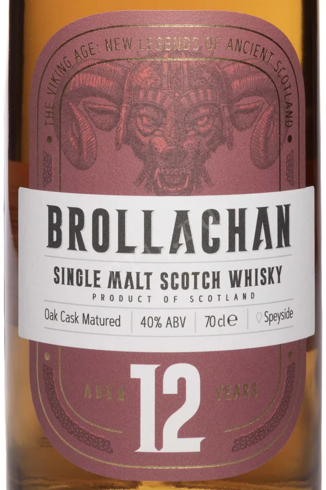 Этикетка Brollachan 12 Years Old Oak Cask in tube 0.7 л