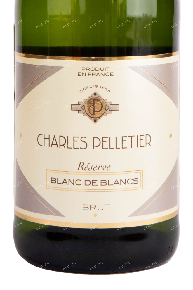Этикетка игристого вина Charles Pelletier Reserve Blanc de Blancs Brut 0.75 л