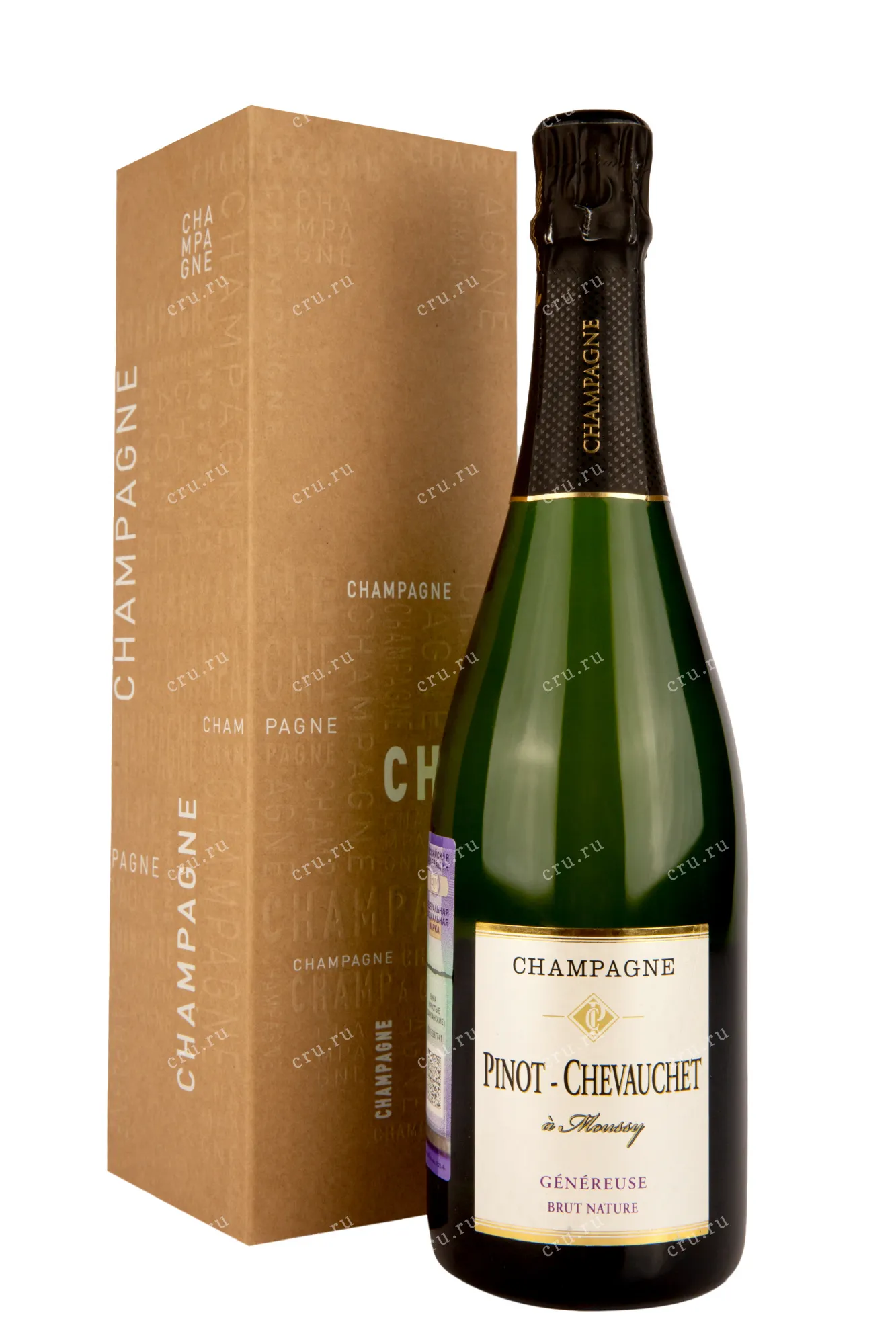 Фото — Шампанское Pinot-Chevauchet Genereuse Brut Nature in gift box  0.75 л