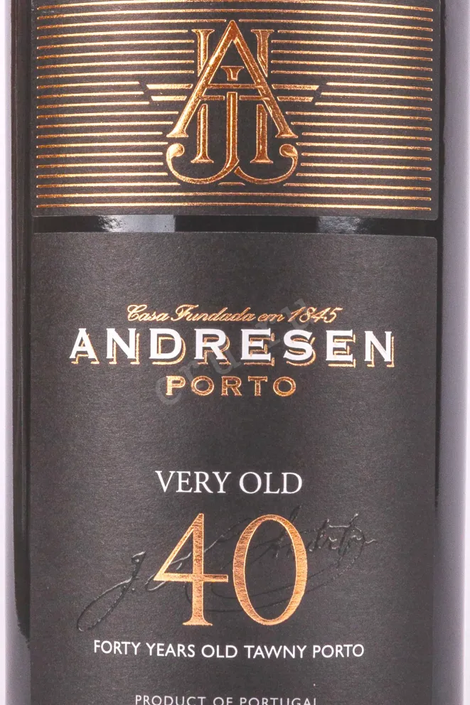 Этикетка Andresen Porto Very Old 40 years old gift box 1982 0.75 л