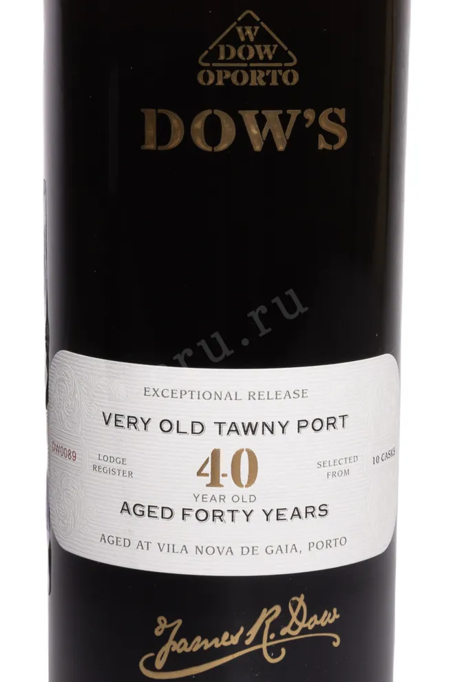 Этикетка Dows 40 years Tawny 1983 0.75 л