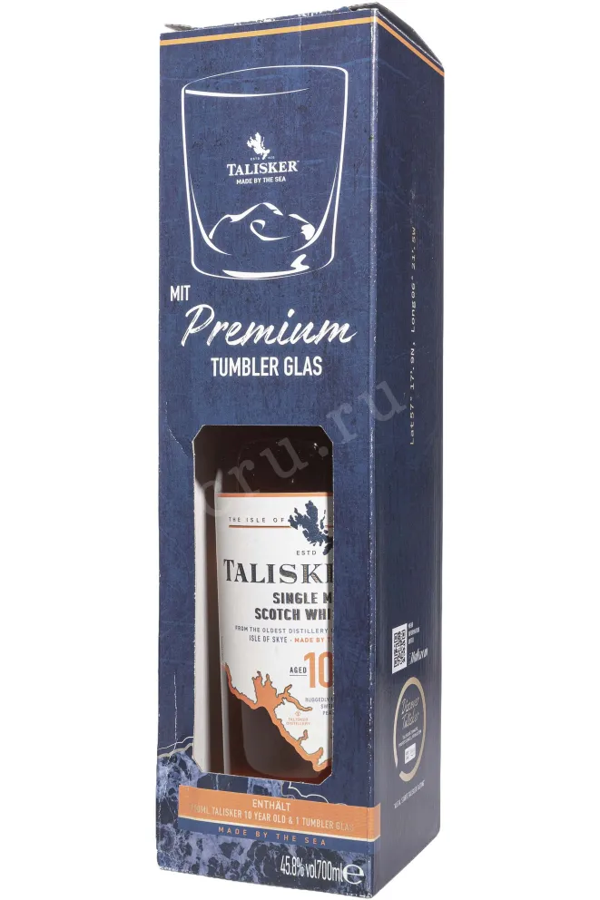 В подарочной коробке Talisker 10 Years Old in gift box with glass 0.7 л