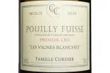 Этикетка Famille Cordier Les Vignes Blanches Pouilly Fuisse Premier Cru AOC 2020 0.75 л