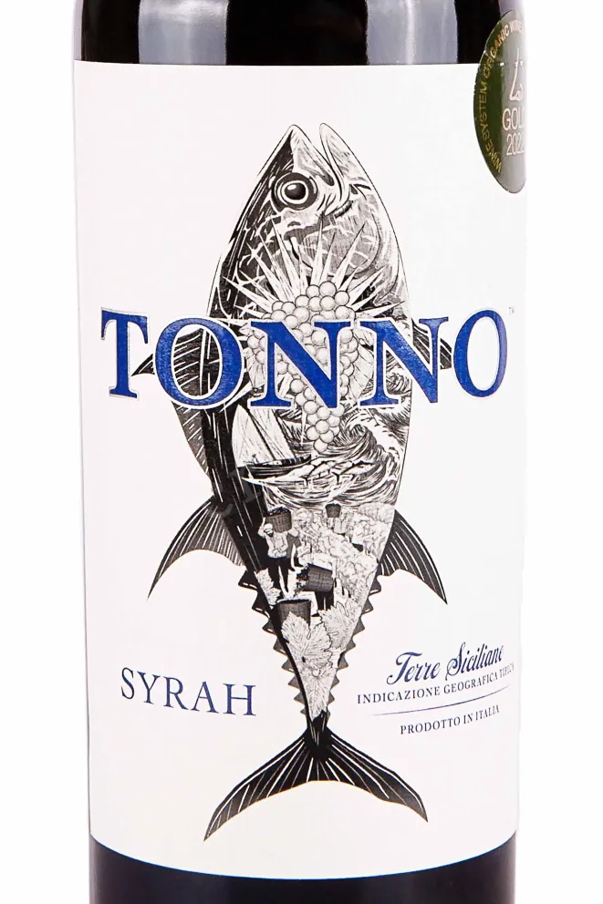 Этикетка Tonno Syrah 2021 0.75 л