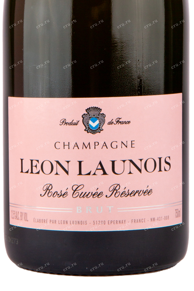 Этикетка игристого вина Leon Launois Brut Rose 0.75 л