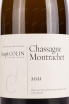 Этикетка Joseph Colin Chassagne-Montrachet 2021 0.75 л