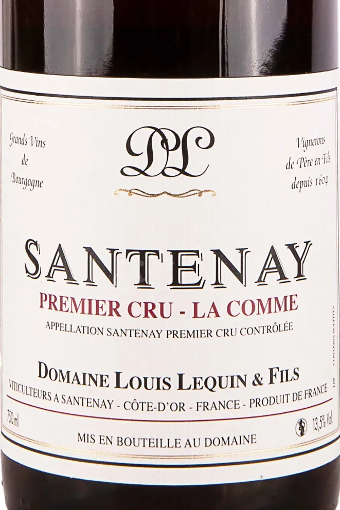 Этикетка Santenay Premier Cru La Comme Domaine Louis Lequin et Fils 2017 0.75 л