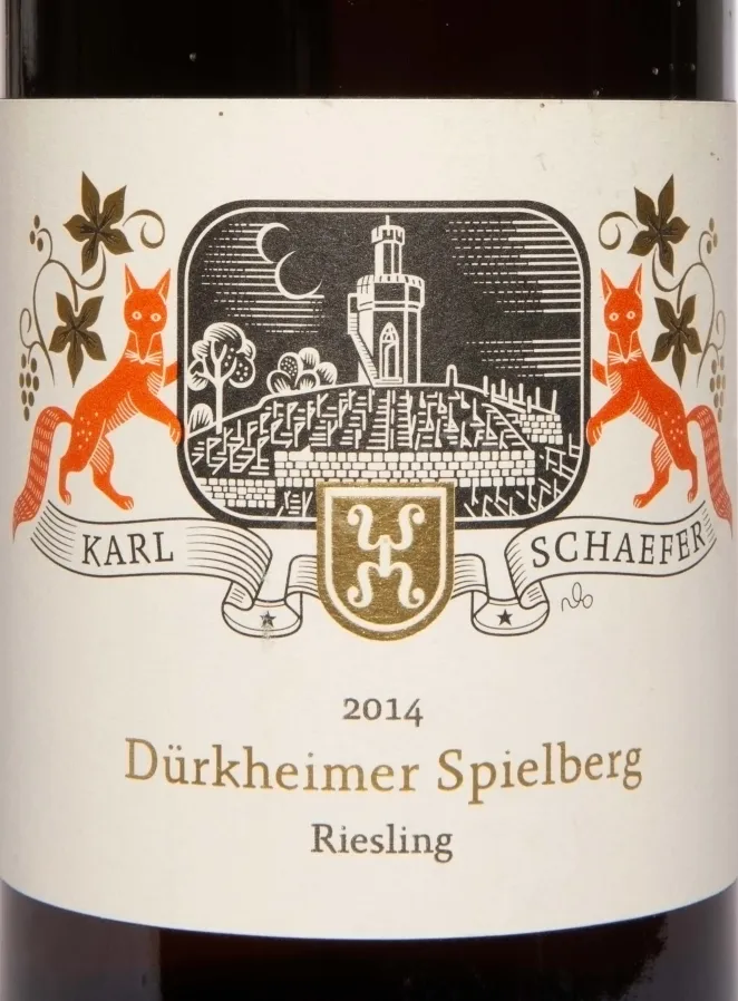Этикетка Karl Schaefer Durkheimer Spielberg Riesling Medium-Dry 2014 0.75 л