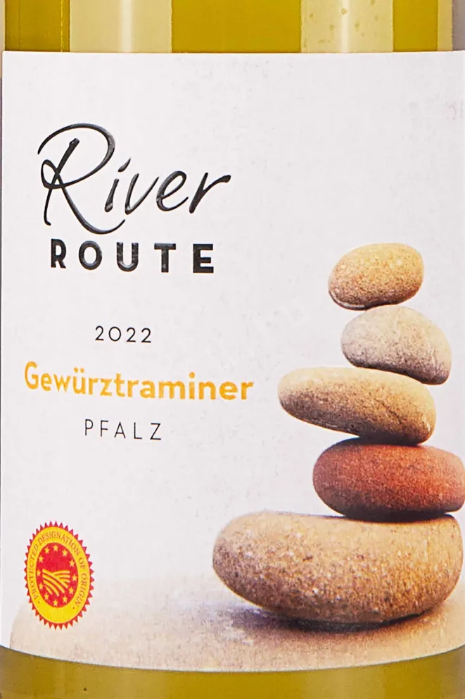 Этикетка River Route Gewurztraminer Pfalz 2022 0.75 л