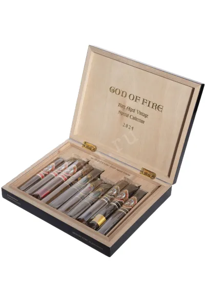 Сигары Сигары God of Fire KKP 10 Cigar Collection Macassar Ebony Travel Humidor