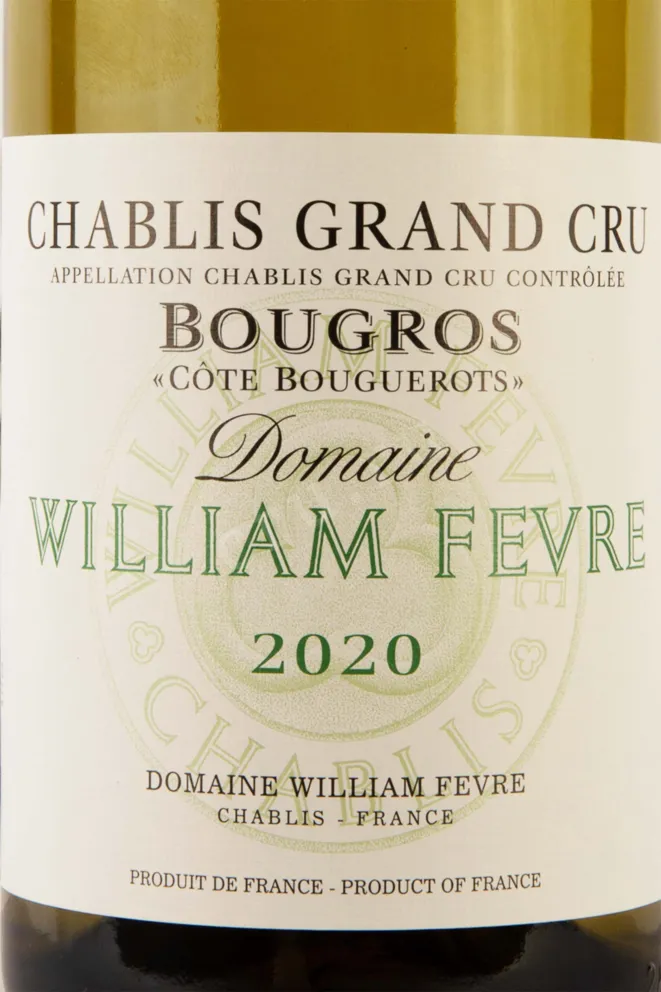 Вино William Fevre Chablis Grand Cru Bougros Cote Bouguerots 2020 0.75 л